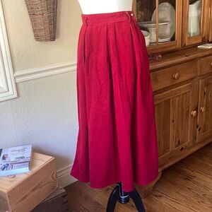 Vintage Calvin Klein Red Academia Corduroy Skirt Size 8